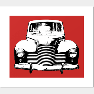 Jowett Javelin 1950s British classic car monoblock black and white Posters and Art